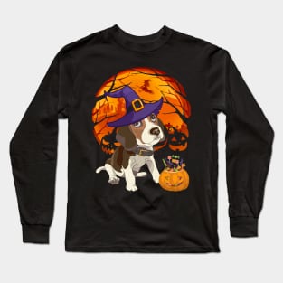 Beagle pumpkin witch Long Sleeve T-Shirt